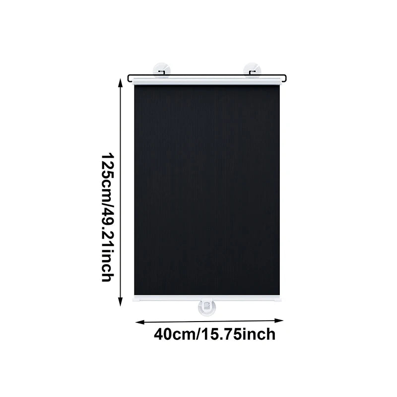 rideau fenêtre noir vertical moderne stores enrouleurs sans perçage clips magnétiques opaques 60x40cm