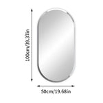 miroir ovale moderne blanc mat mural 100x50cm vase fleurs lampe serviettesuspendue
