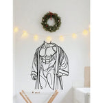 autocollant mural minimaliste personnage musclé noir résistant salle bain