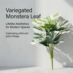 plantes artificielles grandes feuilles vertes blancs moderne tropicale décoration mur extérieur accrochées