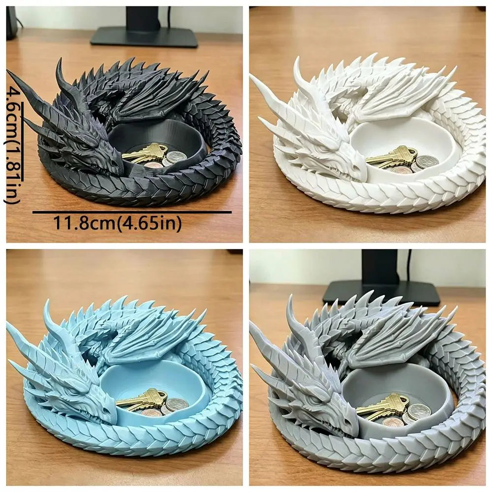 support bijoux dragon tête détails gothique fantaisie porte clés pièces monnaie montre