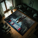 tapis resident evil multicolore antidérapant illustration post apocalyptique personnages armés