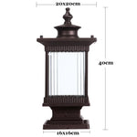 lampe jardin classique marron foncé transparente rayures verticales ip65 led e27 fixations aluminium