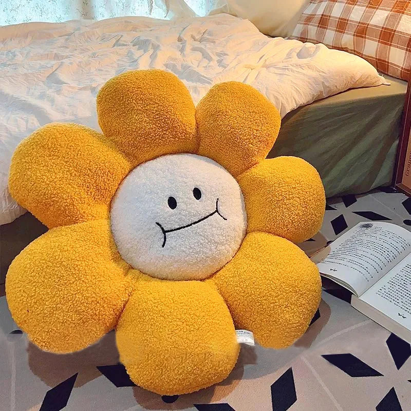 coussin fleuri doux blanc noir pelucheux moderne décoration canapé siège chambre lit