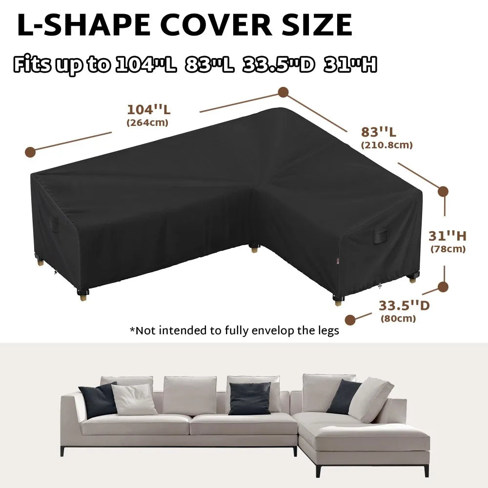 Housse protection meuble extérieur noir uni moderne élastique ajustable grande taille imperméable polyester
