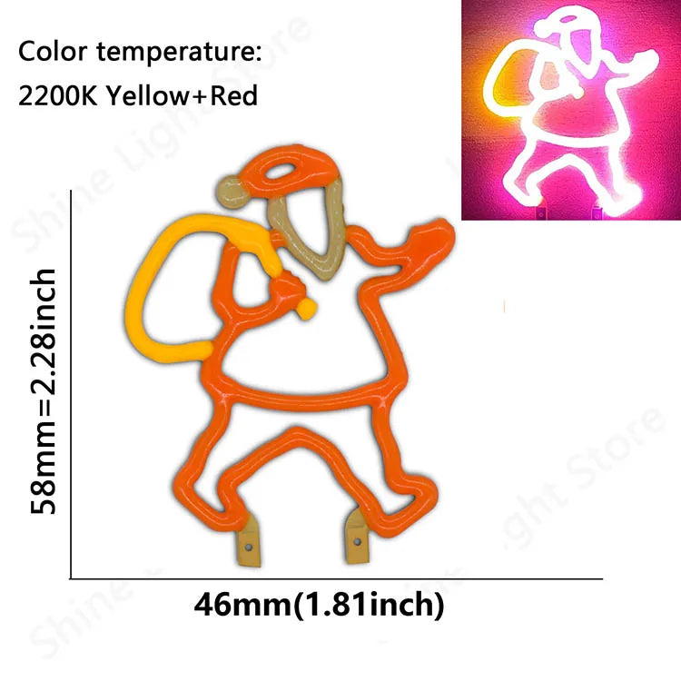 décoration fête neon sign bitcoin santa claus phare led filament orange clips art neon