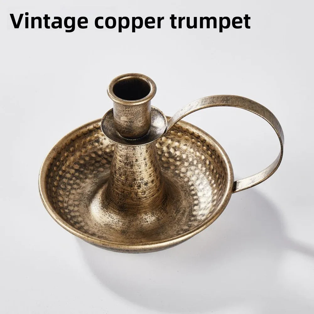 bougeoirs support bougie vintage or noir hammered texture décoration maison anneau retro nouveau classique