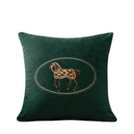 coussin jaune motif cheval moderne taie d'oreiller polyester coton respectueux environnement zipper 45cm 45cm
