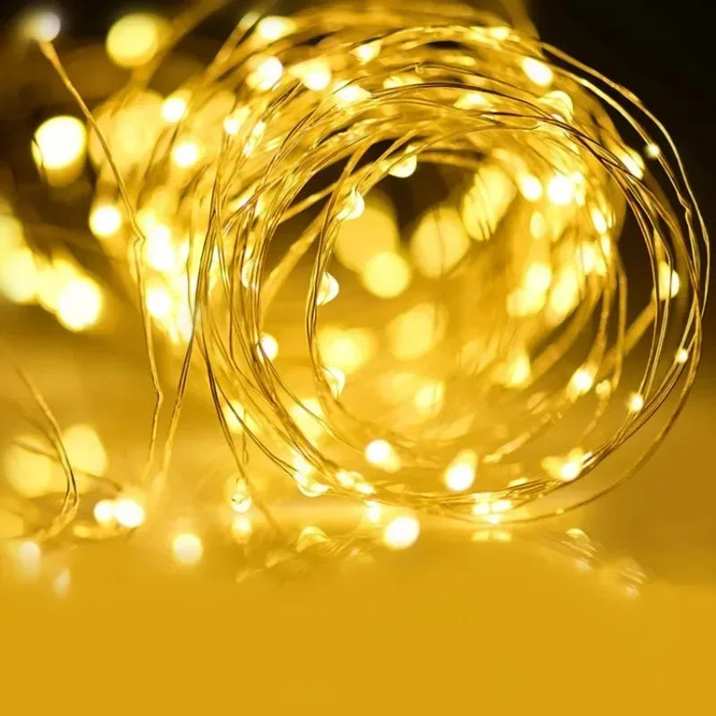 guirlande lumineuse dorées moderne 10m 100led télécommande ip67 20m 200led