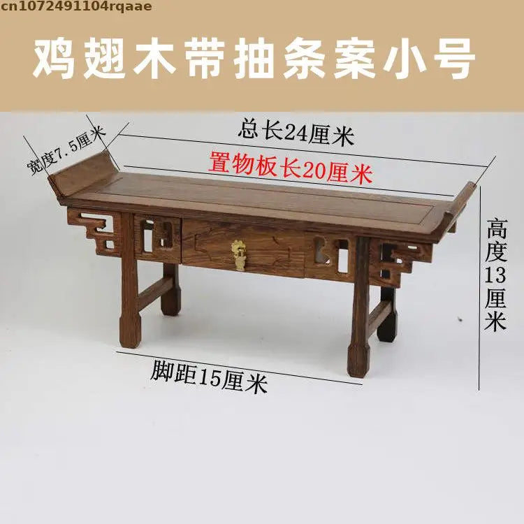 meuble bois chinois étagères sculptées pots fleurs figurine bouddha plante artificielle stand thé