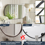 miroir ovale moderne noir mat autonome extension bras vis fixationsintérieur salon chambrevertical horizontal 40x20