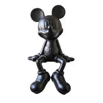 figurine mickey mouse résine noire blanche moderne figurine deco salon hall entrée meuble tv