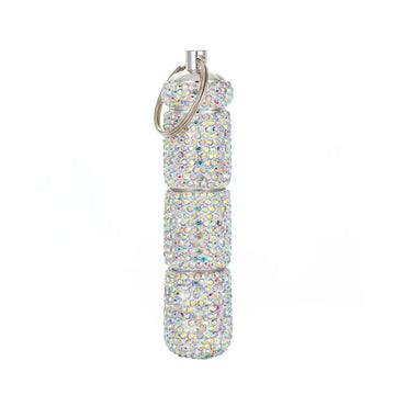 boîte pilules portable strass argent rose bleu rouge moderne élégante porte clés