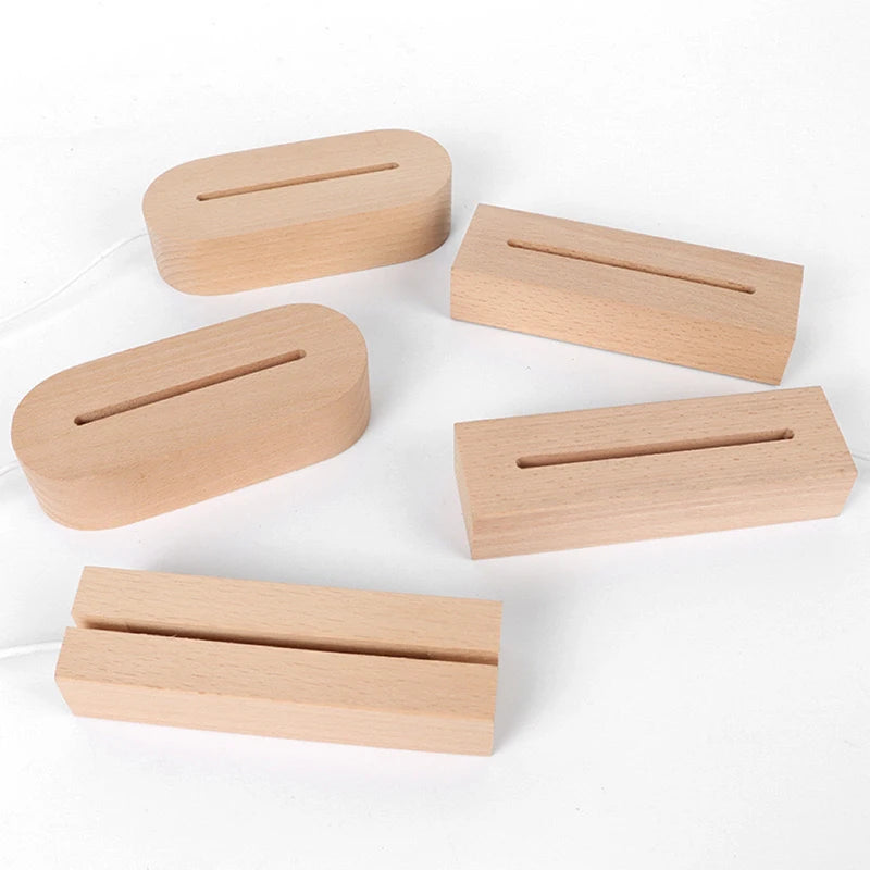 support chargeur led alimenté usb piles aaa bois naturel minimaliste câble charge bouton d'alimentation