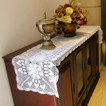serviette table coton blanc motif floral traditionnel shabby chic vintage noël mariage fête