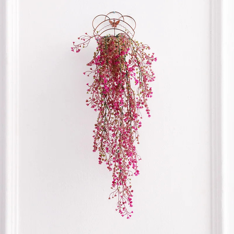 panier suspendu tressé plante artificielle soie vigne naturelle mariage anniversaireintérieur rustic déco