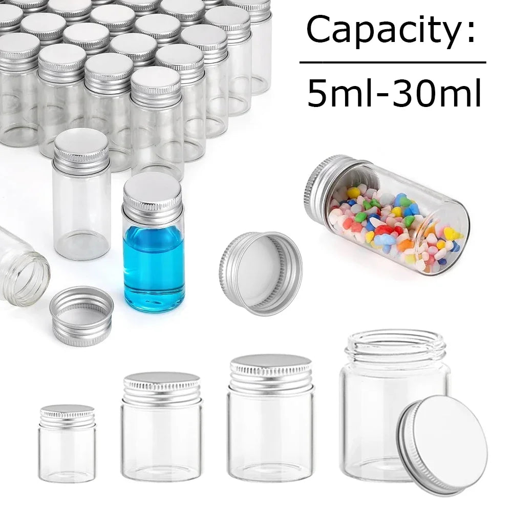bouteilles plastique transparentes capsules métalliques conteneurs rangement miniatures échantillons stockage liquides 10ml 15ml 25ml