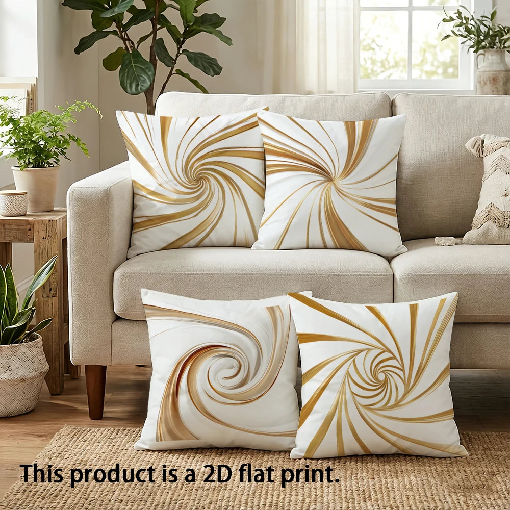 housse coussin motif spirale doré moderne polyester 40x40cm 45x45cm 50x50cm 60x60cm déco voiture