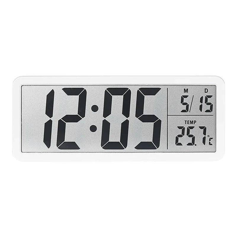 horloge murale digitale affichage température date moderne minimaliste salon