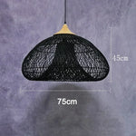 suspension lumineuse pendentif rotin noir moderne salon cuisine chambre
