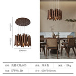 suspension lumineuse bois moderne ligne verticale marron clair finition brillante led scandinave