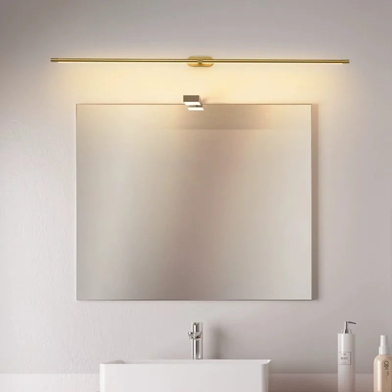 miroir moderne mural led or noir minimaliste chambre cuisine entrée fixé mur