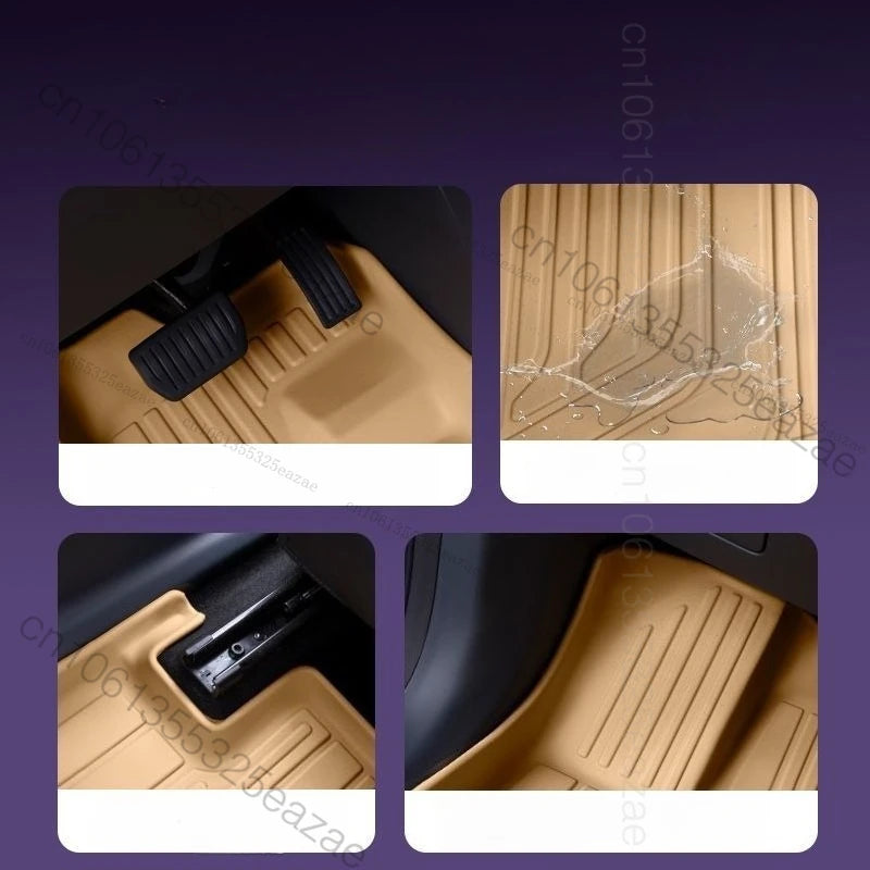 tapis sol voiture beige rayures moderne clips antidérapant fibre synthétique tout temps