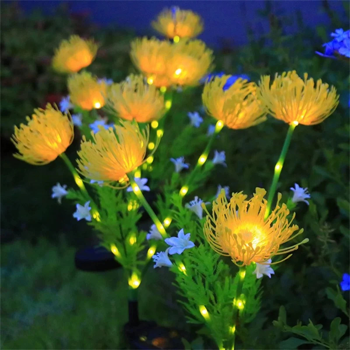 décoration extérieure fleur lumineuse rose blanche verte moderne clips rechargeableextérieur