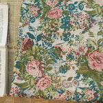 tissu imprimé vintage floral beige rose vert bleu résistant polyester 150cm
