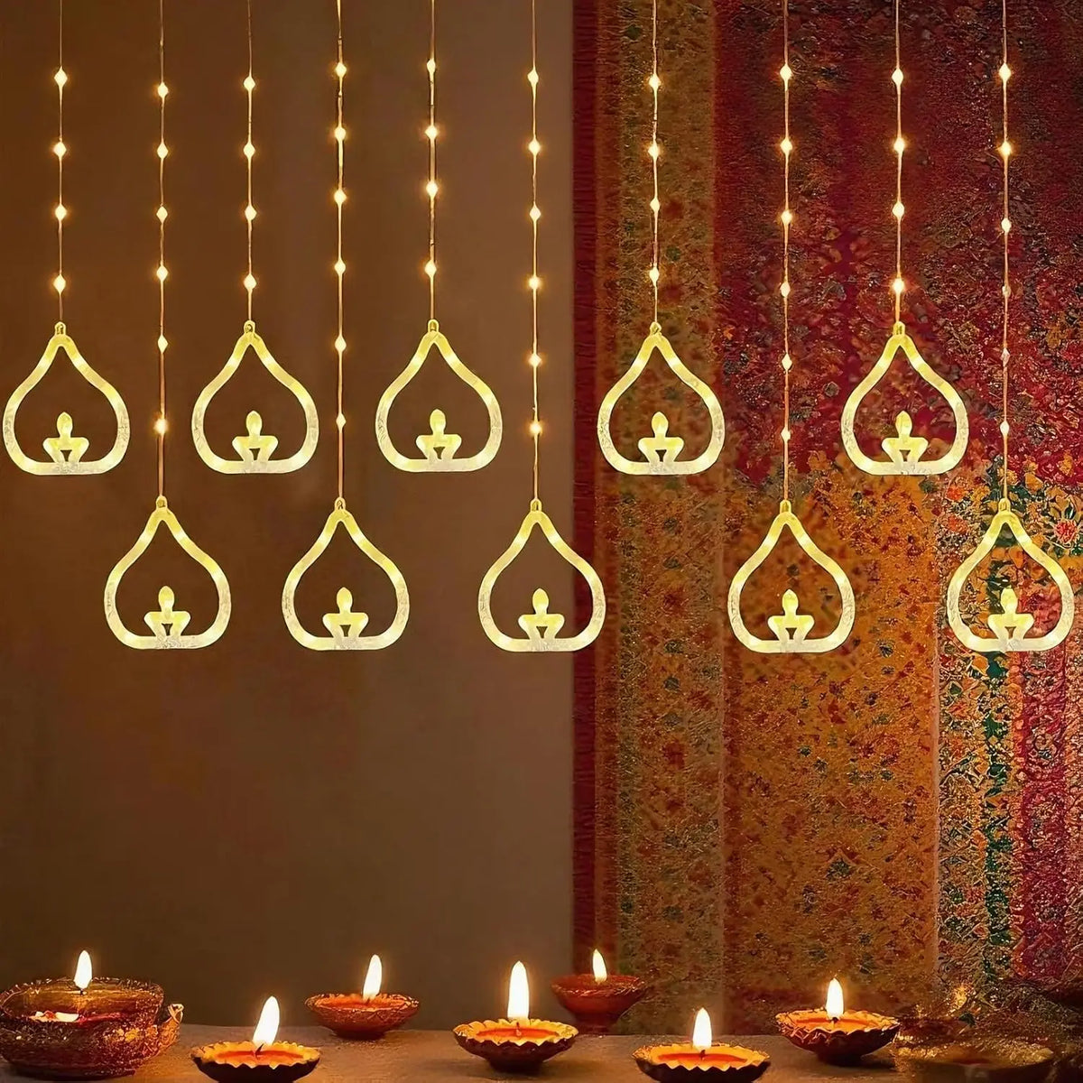 guirlande lumineuse moderne blanc multicolore forme géométrique décorative chambre noël