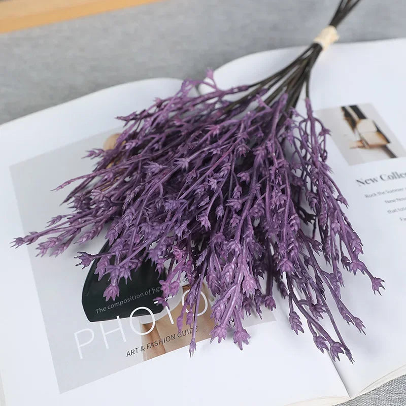 Bouquet artificiel moderne violet jaune blanc rouge rose feuilles pointues décoration intérieure mariage anniversaire