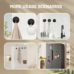 crochet mural moderne noir succion auto salle bain douche porte fenêtreversible fixe serviette peignoir