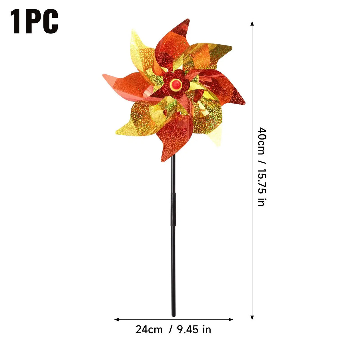 éolienne décorative rouge blanche glitter moderne oiseau répulsif jardin extérieur bleu fleuri