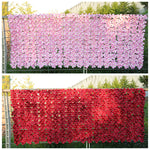 rideau fleurs artificielles rouge blanc rose mariage extérieur décoration moderne clips fixations