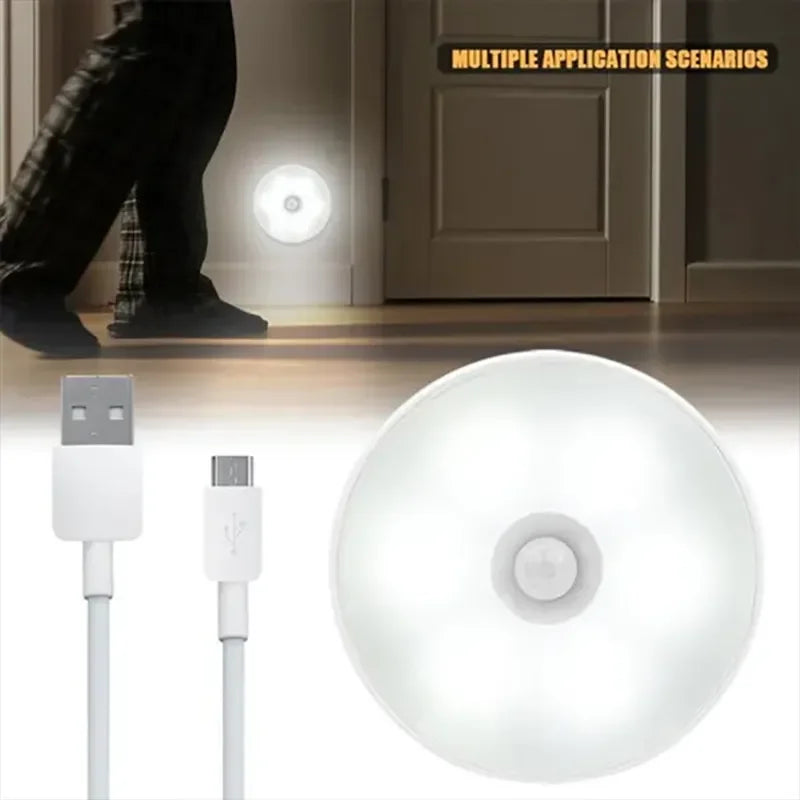 lampe led détection mouvement rechargeable coeur blanc moderne compact aimantée câble usb