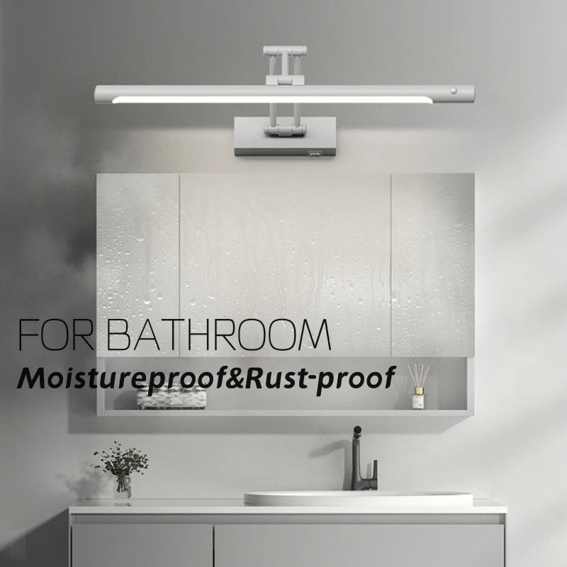 lampe salle bain murale led capteur mouvement moderne blanc noir chrome armoire douche cuisine