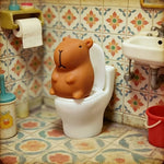 ornement figurine hamster mignon cartoon plastique marron clair blanc decoration maison simple