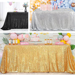 nappe table pailletée noël argent or élégante réutilisable moderne festive black gold rose gold
