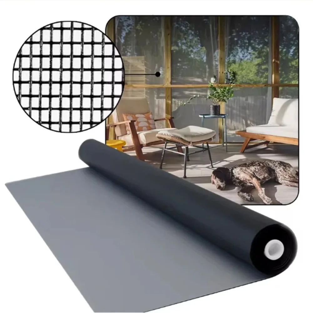moustiquaire filet protection fenêtre gris maille nylon adhésif résistant chat lavable facile moderne