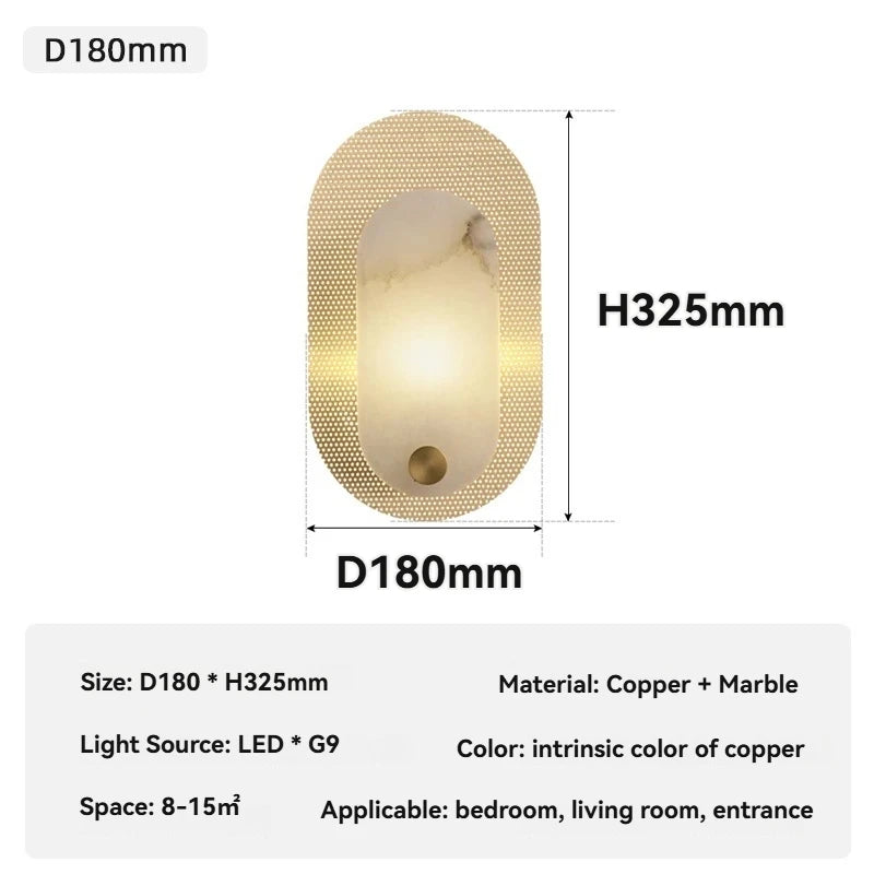 applique murale moderne marbre blanc doré élégante murale led flux lumineux chambre salon