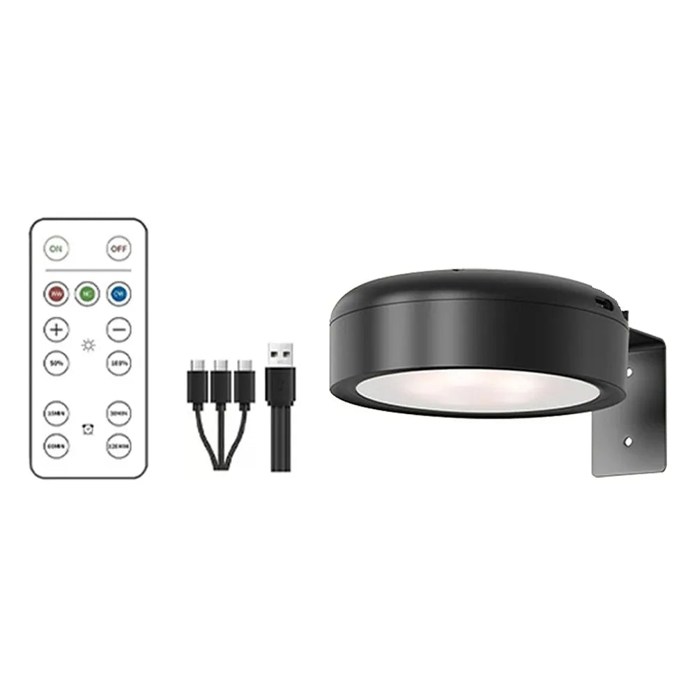 lampe murale led noire rechargeable sans fil adhésive télécommande câble usb moderne intangible économique