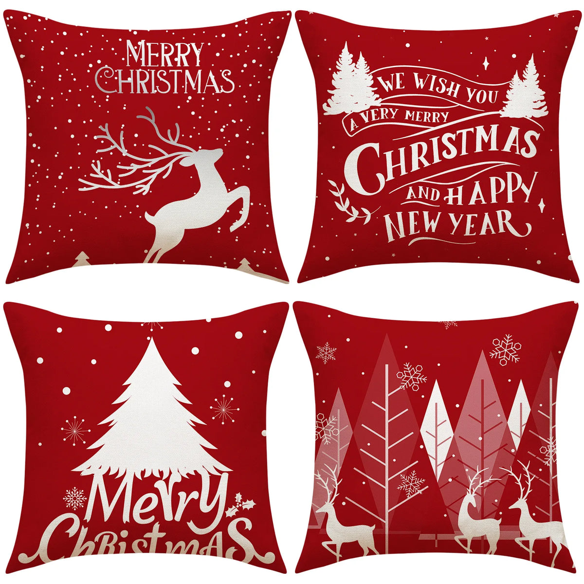 coussins carreaux rouge blanc vert doré sapins étoiles adhésifs décor noël traditionnel festive