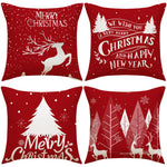 coussins carreaux rouge blanc vert doré sapins étoiles adhésifs décor noël traditionnel festive
