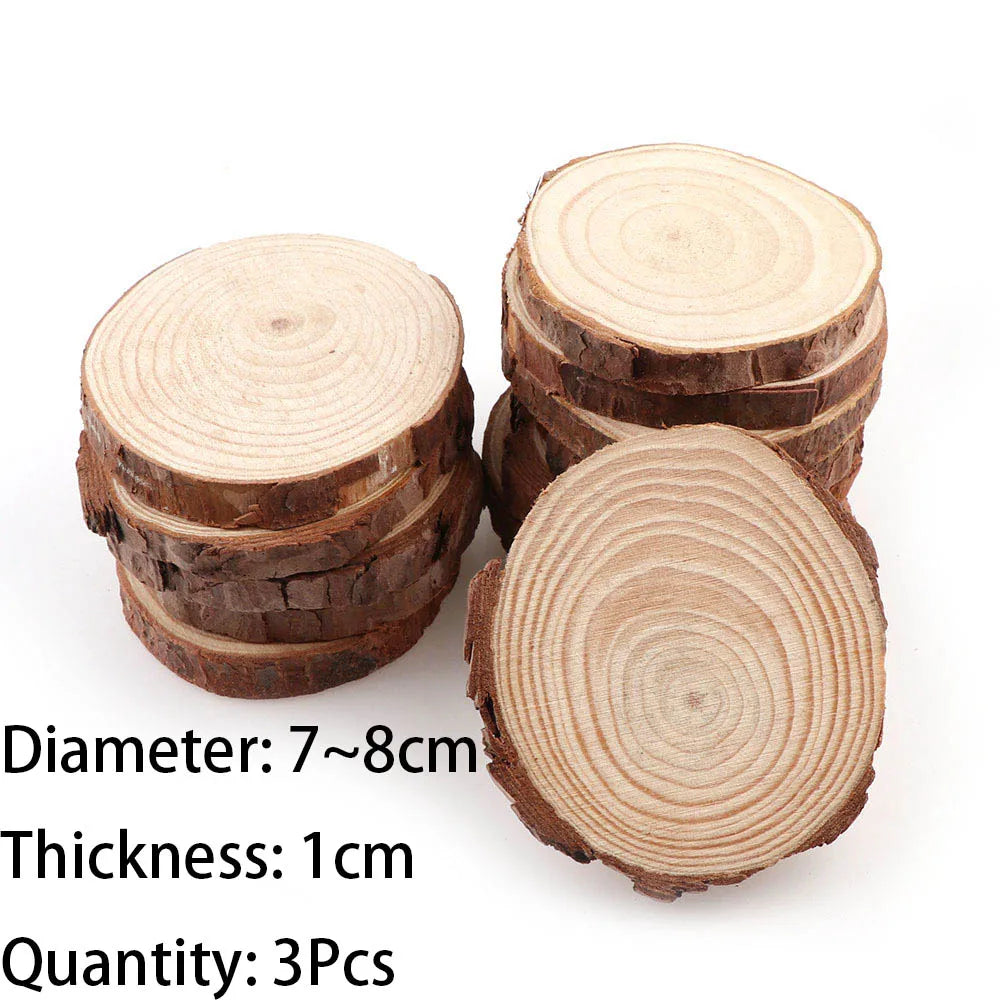 tranches bois naturel marron clair décoration peinture 16cm diamètre rustic artisanal