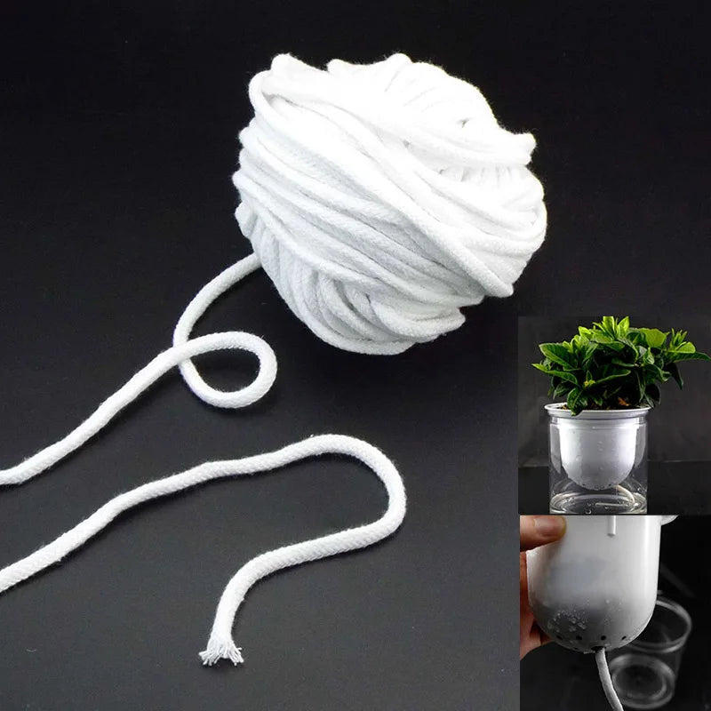 corde arrosage coton 3mm 4mm 5mm texture tissée blanc simple système irrigation fleur jardin