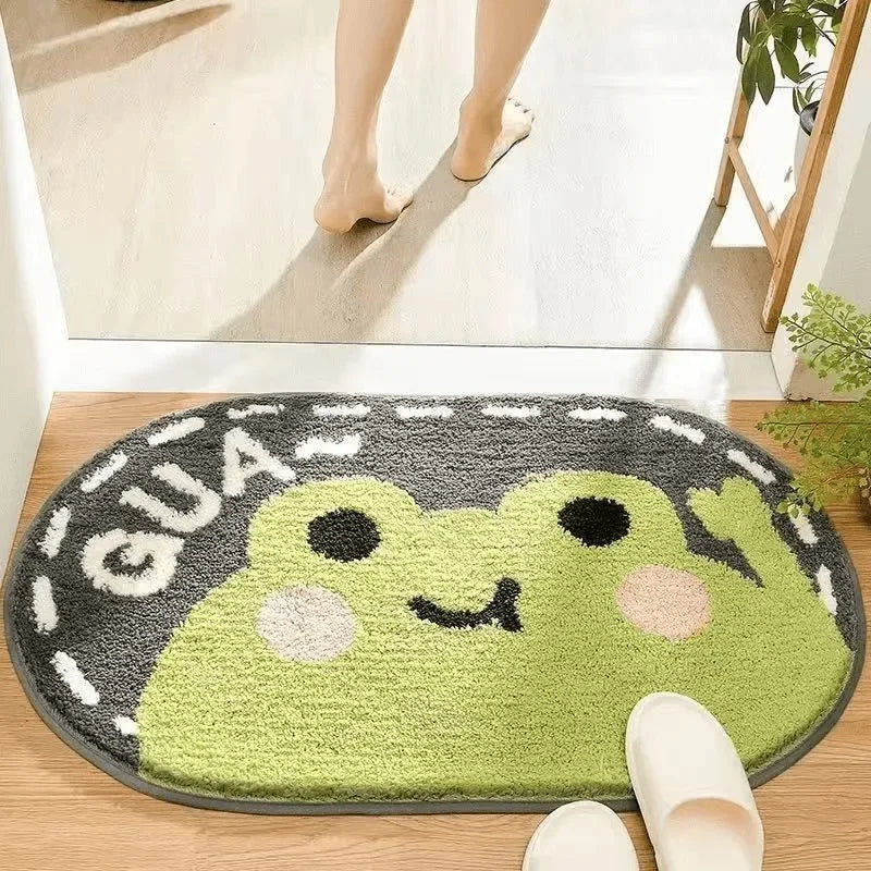 tapis sol décoratif mignon motif cartoon animaux fleurs doux absorbant salle bain maison