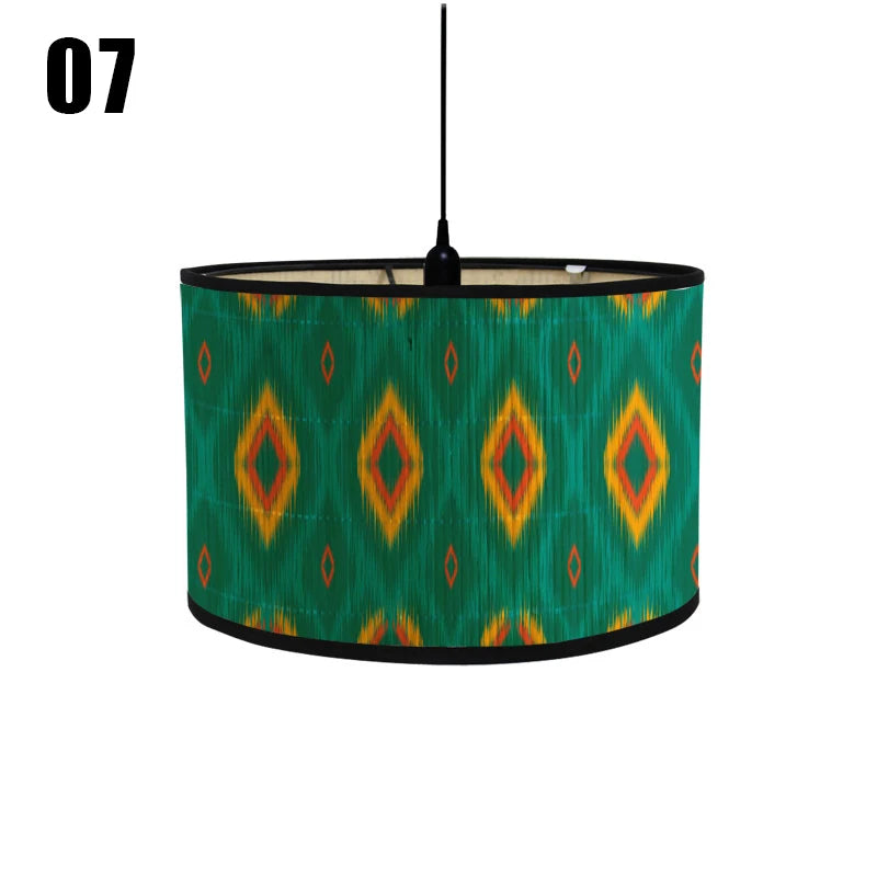 abat jour moderne fleur feuille tissu bambou ethnique floral opacité