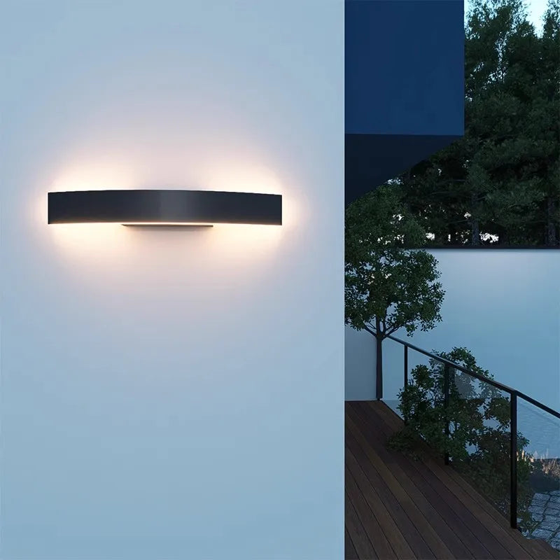appliques murales modernes noires led imperméables autonome éclairage maisonextérieur cour jardin