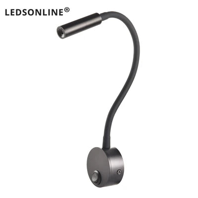 lampe murale led flexible aluminium lecture chevet moderne blanc noir argent