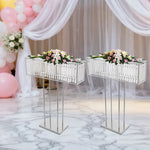 supports fleurs transparents argentés décoration événementielle moderne draperies ballons